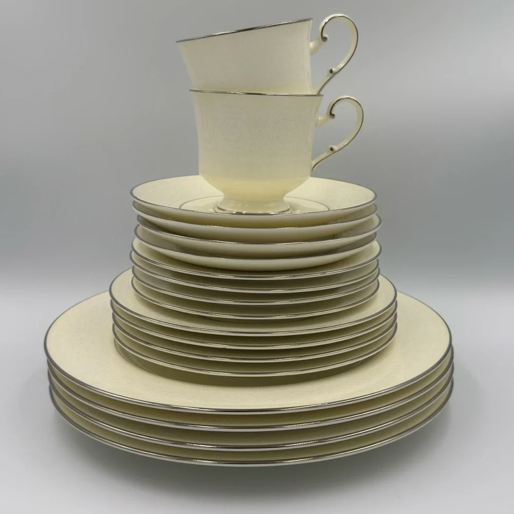 Vintage Mikasa “Bridal Lace” Ivory Bone China Service for 4